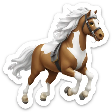 Un cheval blanc qui saute sticker