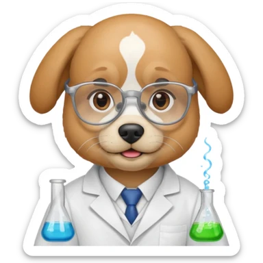 dog scientist sticker