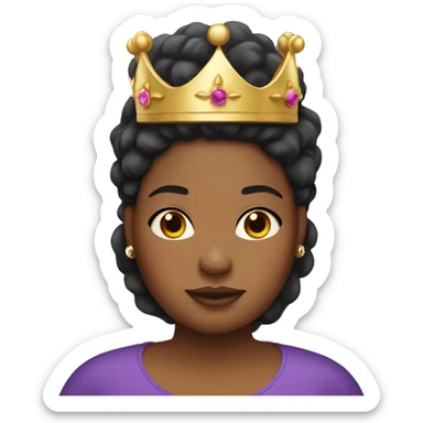 Obese light skin black woman with crown sticker