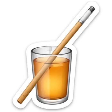 The chopsticks 🥢 emoji with smoke of a cigarette 🚬 sticker