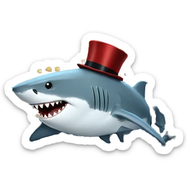 shark whih tophat with shark with tophat sticker