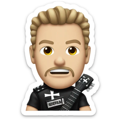 James hetfield with iron cross guitar sticker