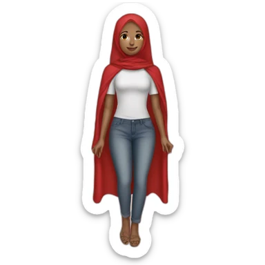 girl with strawberry hijab angel sticker