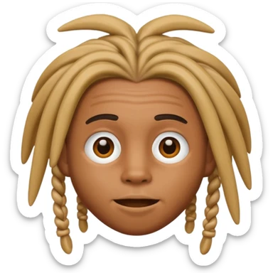 Caramel skin  Animoji young male with straight dreads  sticker