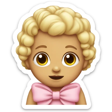 Baby with bow sticker