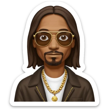 Snoop Dogg with long dark brown hair sticker