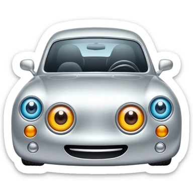 Car with eys sticker