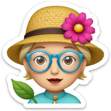 a flower with a personality and accessories sticker