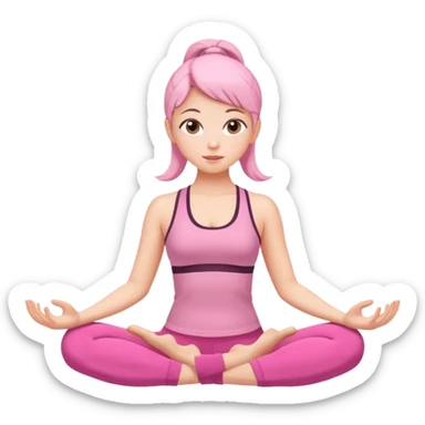 girl doing yoga in pink workout set sticker