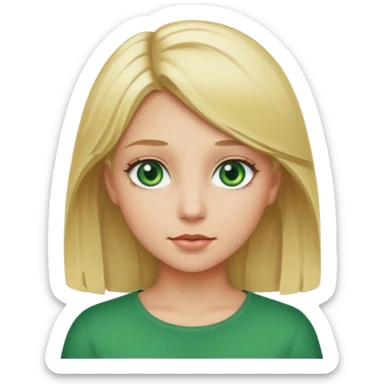 Girl blonde Green eyes sticker
