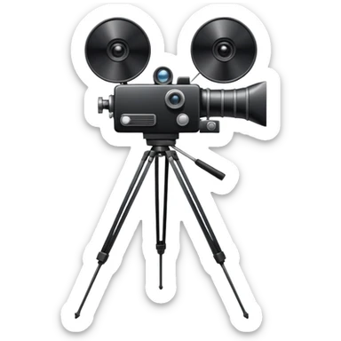 movie camera and setup sticker