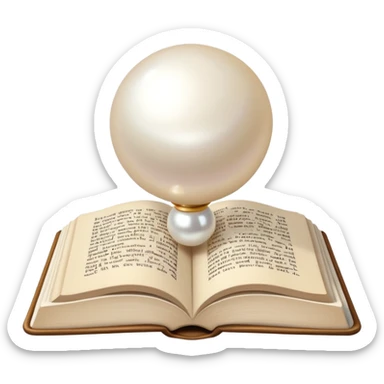 White Perl in a open book sticker