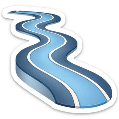Clean roadmap icon emoji with curved path and milestones, modern corporate style sticker