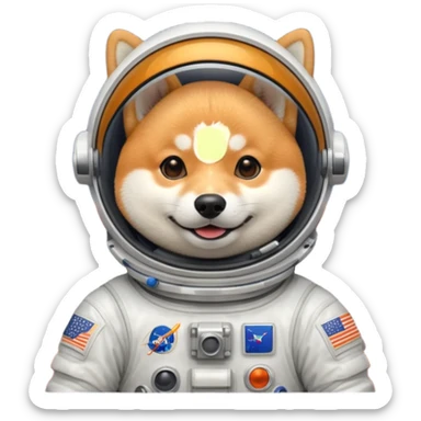 shiba dog astronaut sticker