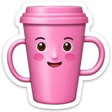 Pink coffee cup sticker