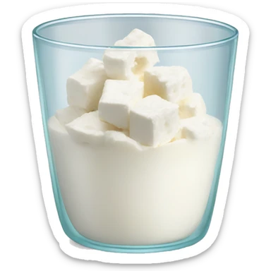 Cottage cheese in a glass cup sticker