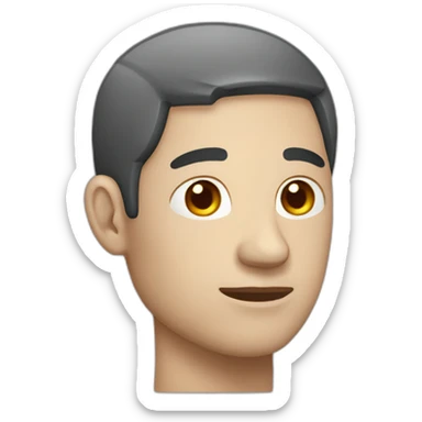 Man with auricular hematoma sticker