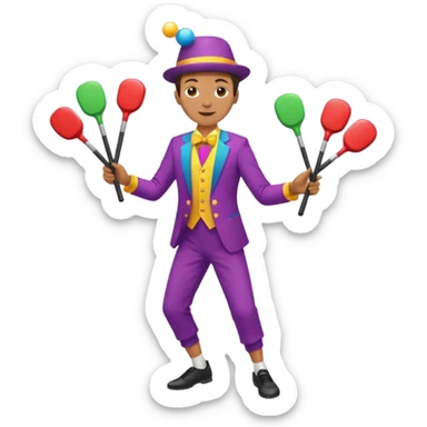 Juggler with clubs,Street Performers sticker