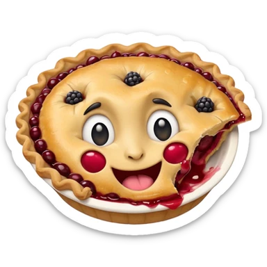 Piece of pie making crazy/cute face sticker