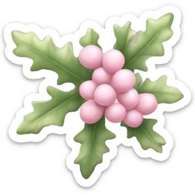 pale pink mistletoe sticker