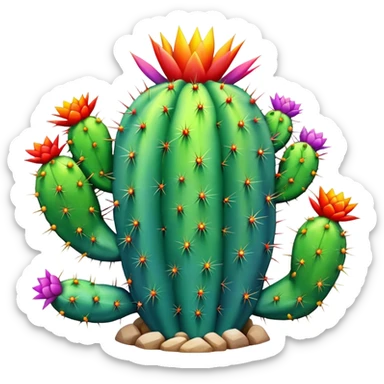 Rainbow cactuss sticker