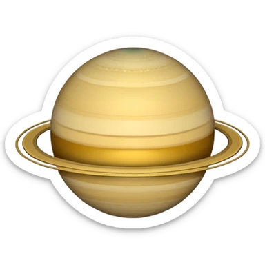 Quiero un emoji de Saturno pero que sea minimalista tipo transparente, es decir la forma pero sin color sticker