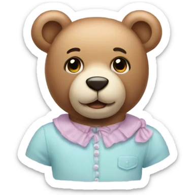A pastel teddy bear sticker