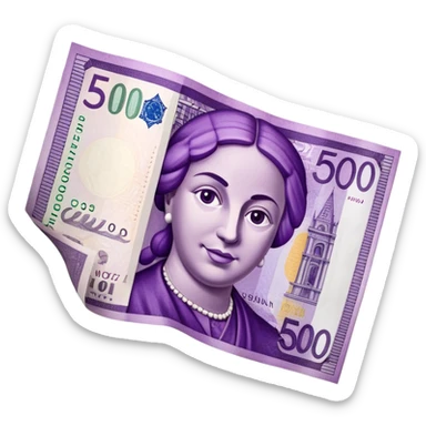 realistic european purple 500€ note  sticker