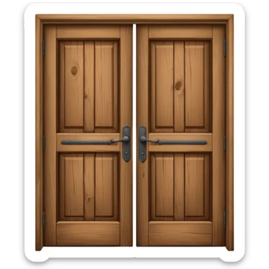 wide open wooden door sticker
