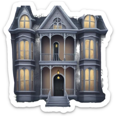 Beautiful Addams sprawling 12 story tall haunted dream mansion  sticker