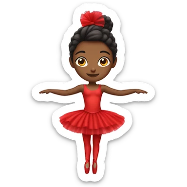 Ballerina with a big red tutu sticker