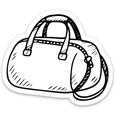 all black duffle bag with black strap sticker