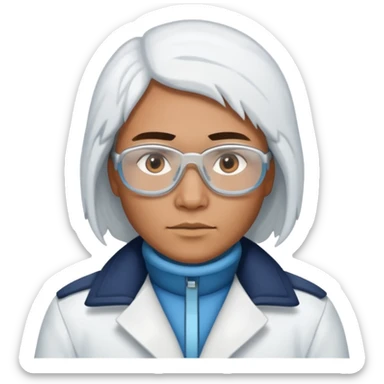 Antarctica person, eskimo glass, white coat sticker