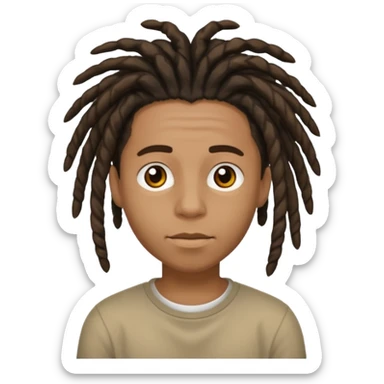 Black boy with short free forms dread sticker
