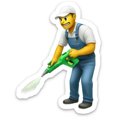 Spraying a lawn  sticker