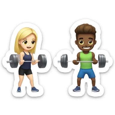 Bf and gf lifting weights sticker