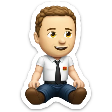 un caganer tipico de catalunya donde salga elon musk sticker