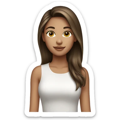 pretty brunette girl with highlights  sticker