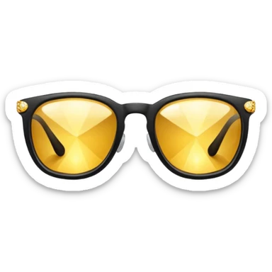 black glasses with diamond and golden in the back sticker
