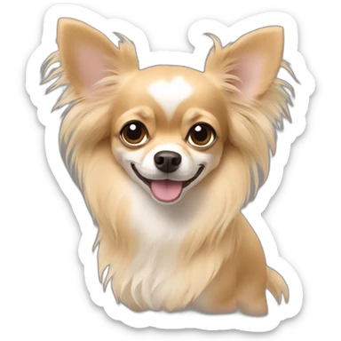 Long hair sand chihuahua named rhapsody sticker
