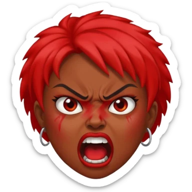 redtsion angry black girl ragebait red face sticker