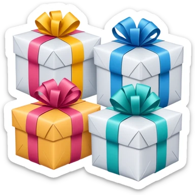 Three identical wrapped clothing packages in a row sticker