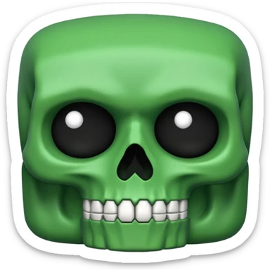 green skull emoji but intentionally bad sticker