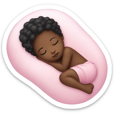 Baby pink black girl sleeping  sticker