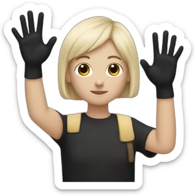 Personne choqué avec les deux mains sur la tête de couleur noire  sticker