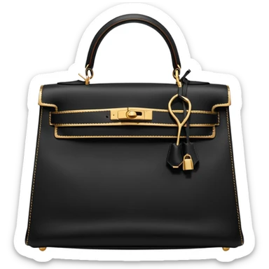 rare black kelly hermes bag sticker