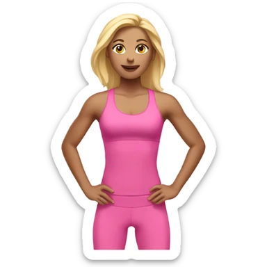 blonde woman working out in pink sticker