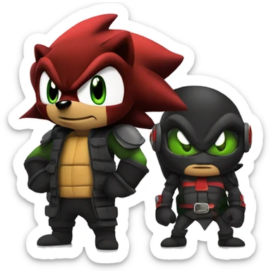 Shadow the hedgehog and Raphael Tmnt sticker