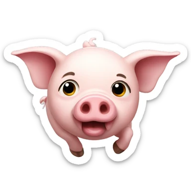 Flying pig sticker