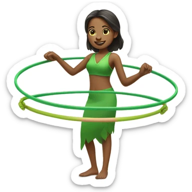 Hula hooping girl sticker